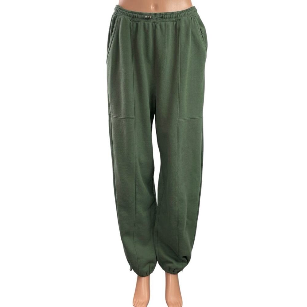 Abercrombie & Fitch Women's Green High Waisted Tapered Leg Cargo Sweatpants Sz S